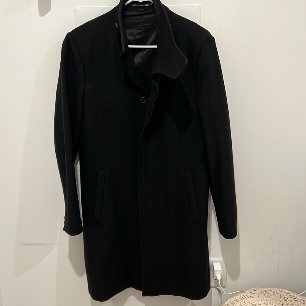 All Saints black wool coat